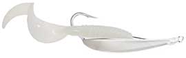 Johnson Silver Minnow Spoon with a curly tail grub